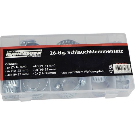 Brüder Mannesmann  Schlauchschellen  M60026 Bündel-Ø-Bereich 7 bis 44 mm    1 Set