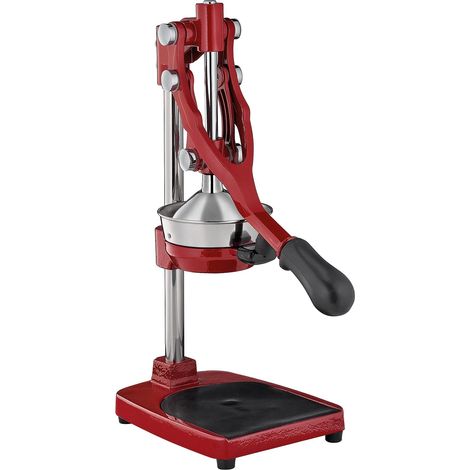 Cilio LIVORNO pressa manuale per melograno, spremiagrumi manuale, in acciaio inox, rosso, spremiagrumi professionale, spremiagrumi per il 25% in più di succo, a basso sforzo, 18 × 25 × 48 cm (1/5)