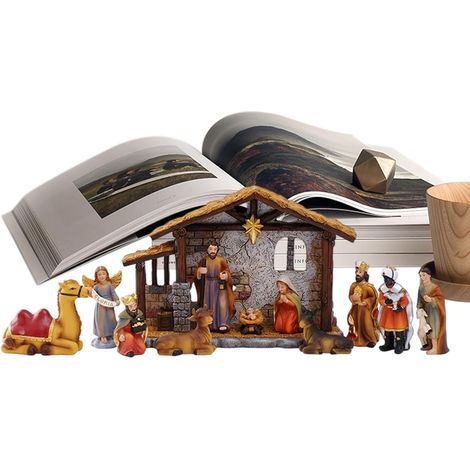 Christmas Nativity Set D'Intérieur Scène De La Nativité Décoration Fêtes Décoration de Fête pour Salon Étague Jardin Bureau Table Cheminée (1/5)