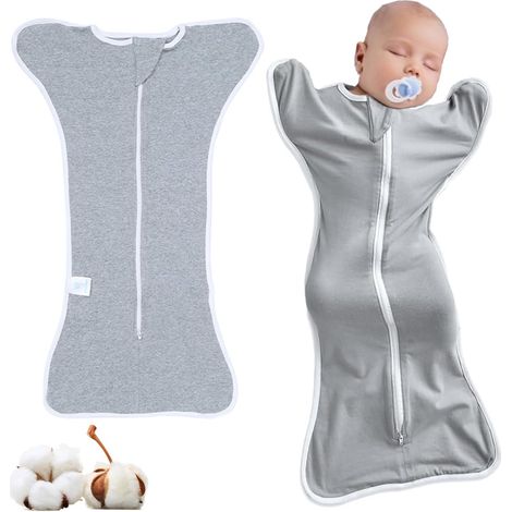 Sac de Couchage pour bébé, Gigoteuse Biologique pour bébé, Emmaillotage Auto-apaisante pour Nouveau-nés, Couverture Emaillotage 0-3 Mois, Emmaillotage Bebe, pour 0-3 Mois Bebe Unisexe (1/5)