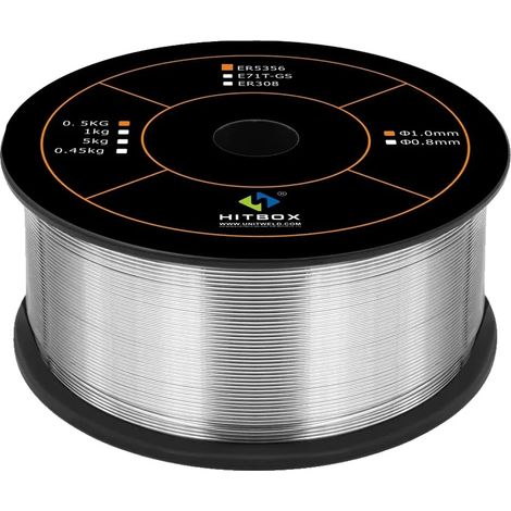 Alambre para soldadura MIG, aleación de aluminio, 1,0 mm de diámetro, 0,5 kg, 1,0 mm (1/5)