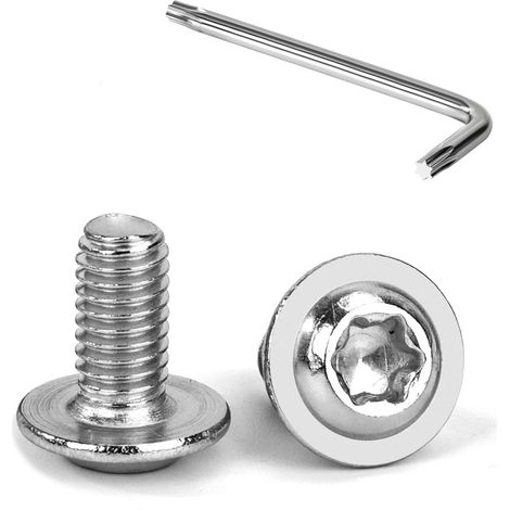 20 Pièces Vis à Tête Bombée Torx avec Bride M6 x 12 mm Vis à Six Pans Creux en Acier Inoxydable A2 V2A Boulons à Tête Hexagonale avec Clé T30 Filetage Complet (1/5)
