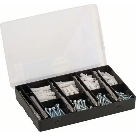 Bosch Fixier-Set 173-teilig, Bohrer, Dübel, Schrauben, Bits in handlicher Sortierbox. (1/4)