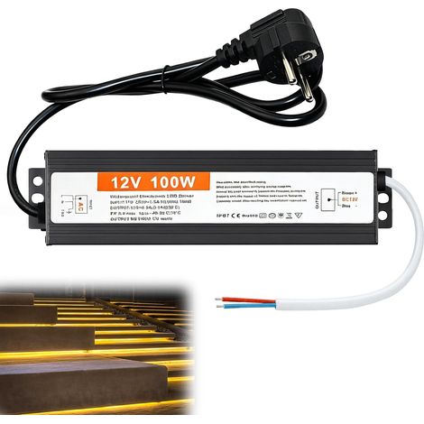 Transformateur 250v 12v: Convertisseur, 220v Ac à 12v Dc Transfo, Tension Constante étanche Ip67 LED Driver Avec Prise Pour Rubans, Ampoules, Spots Et Barres Lumineuses (Blanc) (1/5)