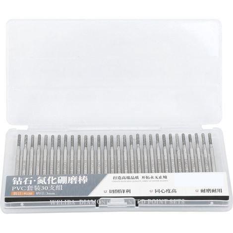 Ortviai Lot de 30 embouts meulage diamant cylindriques à tête plate 2 mm pour outil rotatif (1/5)