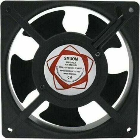 Ventilatore assiale per canna fumaria, inseribile, resistente alle alte temperature, con pale in metallo, silenzioso, universale, 120 x 120 x 38 mm