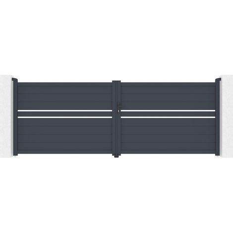 Puerta abatible 4m CIMONE H.140 aluminio gris