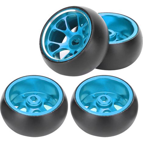 Pneus de dérive en métal pour roues de voiture RC Wltoys k969 1/28, jantes de remplacement bleues (1/5)