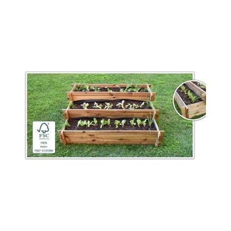 HUERTO URBANO DE MADERA SUELO ESCALERA ( 3 ALTURAS ) (1/3)
