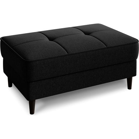 Pouf avec rangement en tissu BOZA-Noir chiné (1/5)