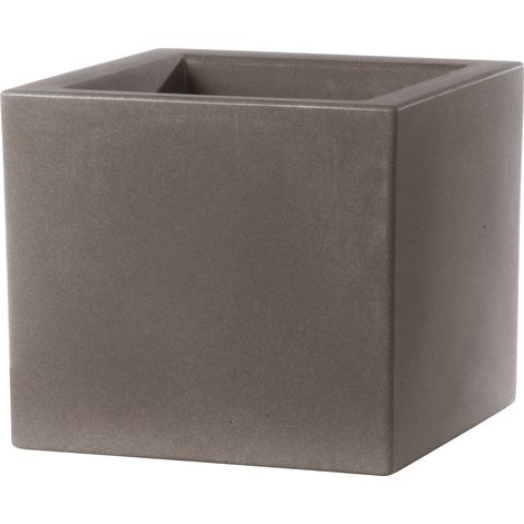 Maceta cuadrada capuchino 40x40 cm h 40 mod. Schio cubo (1/5)