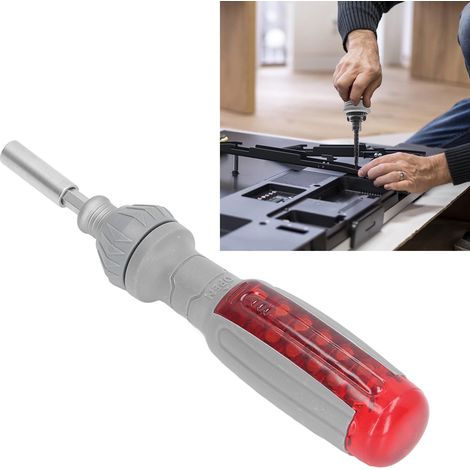 Jeu de tournevis à cliquet, embouts S2, outil de réparation domestique, tournevis en acier au chrome-vanadium, rallonge extensible (1/5)