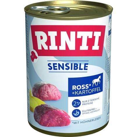 Rinti Sensible Hundenassfutter Adult getreidefrei 400 g Ross & Kartoffel Nassfutter Hunde