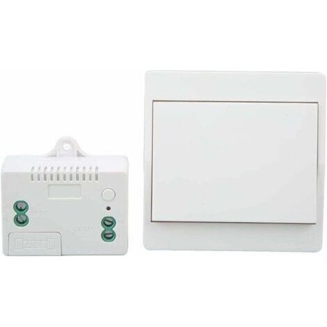 Interrupteur sans fil autoalimenté, sans pile, télécommande sans fil pour les lumières et appareils électriques, étanche et sûr, pouvant être installé directement dans une salle de bain, etc. ( (1/5)