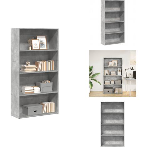 Bücherregal Betongrau 80x30x152 cm Holzwerkstoff - Bücherregal - Bücherregale - Bücherständer - Bücherschrank (1/5)