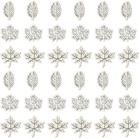 50 rondelles de bois en forme de feuilles