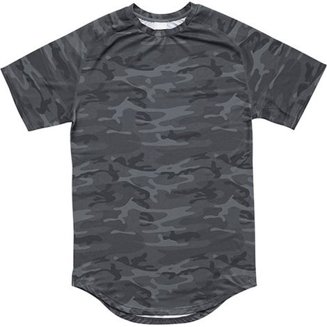 T-shirt de sport pour homme, doux pour la peau, à séchage rapide, respirant et confortable, col rond, idéal pour la course à pied et le yoga, camouflage noir, taille XL. (1/5)