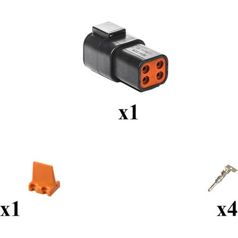 Kit connettore serie DTP femmina porta maschio 4 vie E004