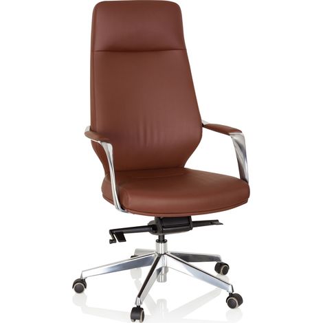 Fauteuil de direction / chaise bureau VELVET simili cuir marron hjh OFFICE