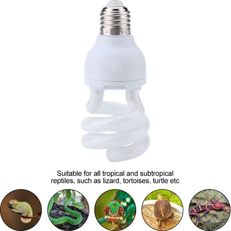 Lampe chauffante compacte à lumière UVB5.0-10.0 pour reptiles, lézards et tortues, 220-240 V (10 W) (1/5)