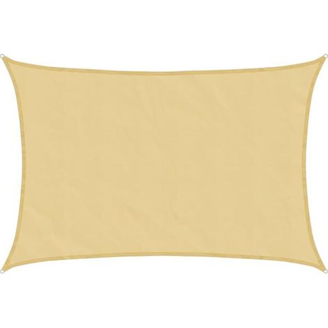 Voile d'ombrage couleur sable, 2,5 x 2 mètres, tissu Oxford 100% polyester. (1/5)