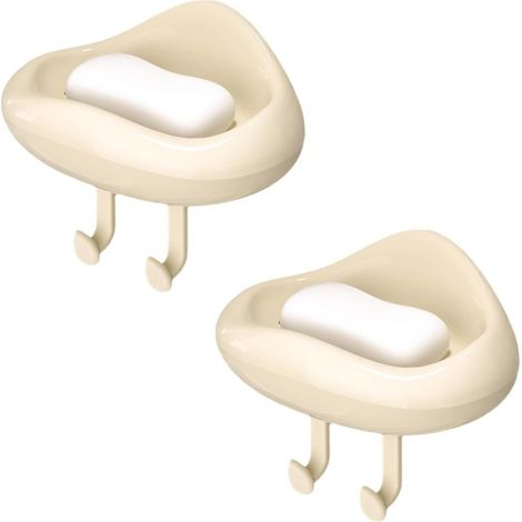 2 Pièces Porte Savon en Forme de Nuage sans Perçage, Auto-Adhésif Porte Savon Mural avec Crochets, pour Douche, Salle de Bain (1/5)