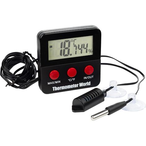 Thermomètre et hygromètre numérique pour reptiles, modèle 2025, avec sondes à distance – Hygromètre pour terrarium, cave à cigares et cage I (1/5)