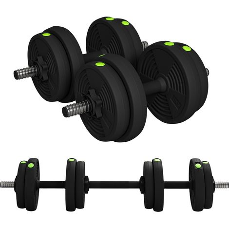 2-in-1 Hantel Set, 15 kg verstellbar Dumbbell Set mit 8 Hantelscheiben, bodenschonend für Krafttraining, Fitness, Gewichtheben, Schwarz
