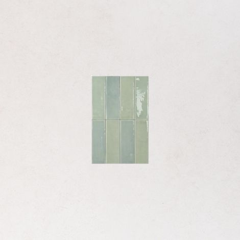 Carrelage Effet Zellige Vert d'eau COLOUR NOTE Kiwi 4x12,5cm (1/4)