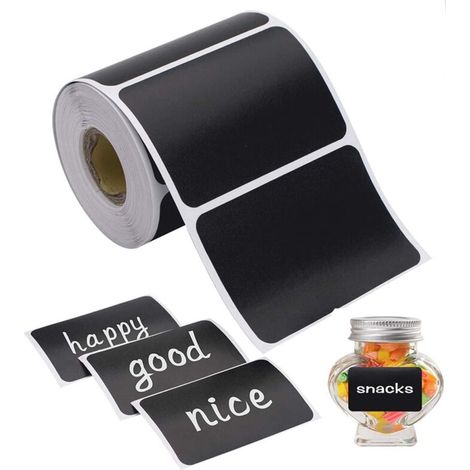 SABIR Étiquettes de tableau-300pcs Autocollants de Tableau Noir réutilisables imperméables de Craie Liquide pour Pots Mason, décoration de fêtes (1/5)
