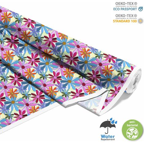 TISSUS DÉCORATIFS D'EXTÉRIEUR OXFORD - Motif fleurs colorées 2 I DX394 (1/5)