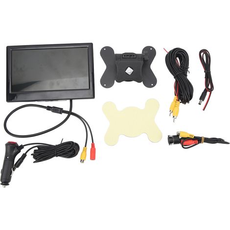 Moniteur de recul embarqué de 7 pouces, 12-24 V, écran LCD couleur haute définition grand angle de 170 degrés, entrée vidéo bidirectionnelle, convient aux camions, remorques, fourgonnettes et autres v (1/5)