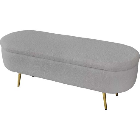 Panca contenitore teddy tessuto grigio cm 122x41x47 h (1/5)