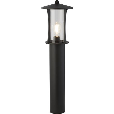 Lampione Rustico-Country Pagoda Alluminio Nero Vetro Trasparente 1 Luce E27 (1/5)