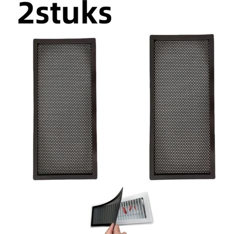 Hotte de sol aspirante en 2 pièces - Grille de ventilation magnétique pour rangement au sol, couvercle de récipient en plastique, grille de ventilation rectangulaire, housse anti-poussière - noir (1/5)