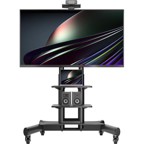 Support TV roulettes pour 40-70 Pouces, Support Television Professionnel Poids de 60,5 kg, Chariot Télé Mobile Max VESA 600x400, Support TV sur Pied avec roulettes Noir (1/5)