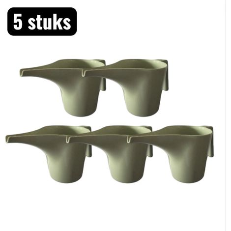 Lot de 5 arrosoirs en plastique de 1 L avec long bec pour plantes d'intérieur et d'extérieur arrosage précis des plantes suspendues et des semis couleur verte (1/5)