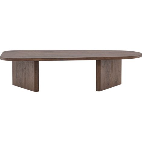 Table basse organique en bois 130x65cm - Bois foncé - GRONVIK (1/5)