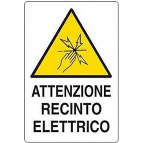 10PZ CARTELLO "ATTENZIONE RECINTO ELETTRICO" - cm.20x30h.