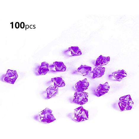 Dekorative künstliche Eissteine aus Acryl – 100 Stück – 11 x 14 mm – Sortiment in 15 leuchtenden Farben (1/5)