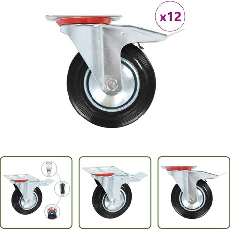 Roulettes avec frein - 12 pcs Roulettes pivotantes 160 mm (1/5)