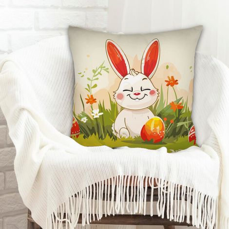 Housse de coussin carréerustique pour canapé lit salon chambre à coucher décoration de la saint-valentin (1/5)