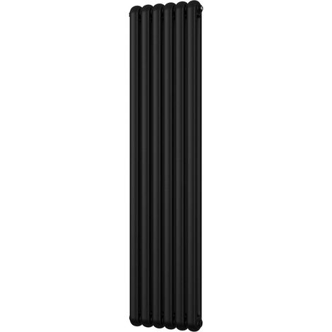 Sherwood - Black Vertical Round Top Column Radiator H1800mm x W437mm 2 Column (1/3)