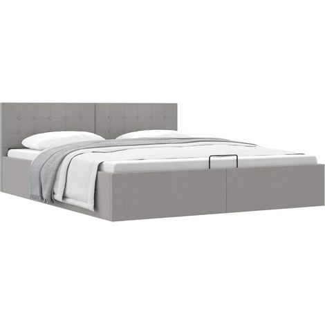 Maison Exclusive - Stauraumbett Hydraulisch Hellgrau Stoff 180×20