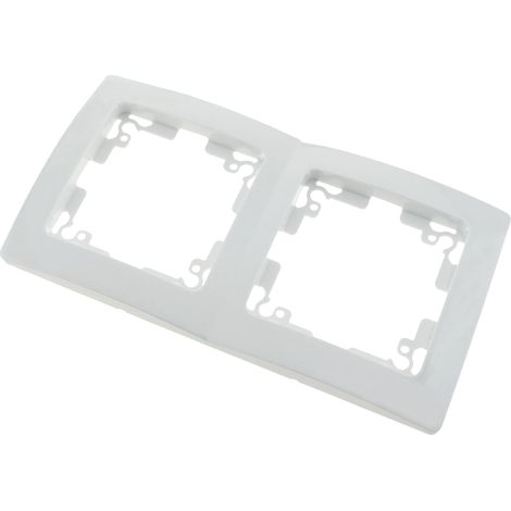 BeMatik - Plaque de finition double pour 2 mécanisme encastrable 150x80mm série Lille blanc (1/3)