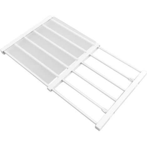 Étagère à barres de tension réglables en longueur, gain de place, sans clous, extensible pour armoire ou penderie, largeur 42 cm (16,5 pouces), longueur 50-80 cm (19,7-31,5 pouces). (1/5)
