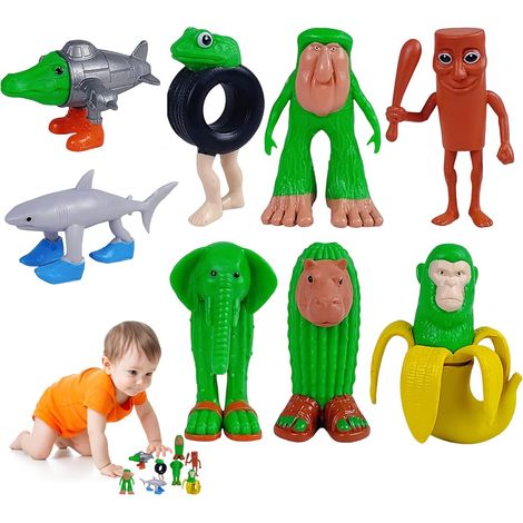 Tung Tung Tung Sahur – 8 Pièces Tralalelo Tralala, Impression 3D Figurine Brainrot, Tung Tung Tung Sahur Jouet, Décoration Bureau pour Collection Décoration, Cadeaux (1/5)