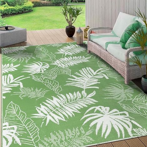 Outdoor Rug Resistant Rain Terrace, Reversible UV Mat, Lightweight Plastic Balcony for Garden, Camping, Picnic, Beach, 245 x 305 cm (1/5)