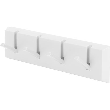 Weißer Wandhaken für Mäntel, Schlüssel und Hüte, Türhänger mit bohrfreiem Haken, Dekoration für Badezimmer und Eingangsbereich (1/5)