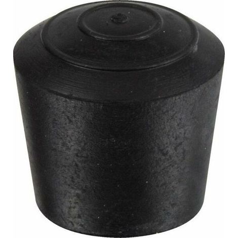 25 Embout Rond Enveloppant Caoutchouc Noir Diam 22 Mm (1/2)